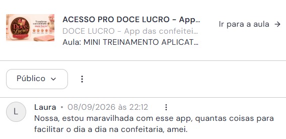 Depoimento real 1 — cliente Doce Lucro