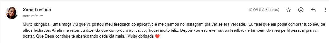 Depoimento real 13 — cliente Doce Lucro