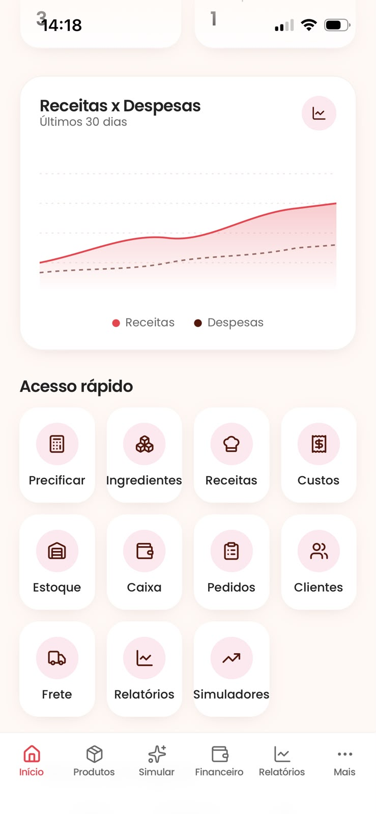 Aplicativo Doce Lucro no celular